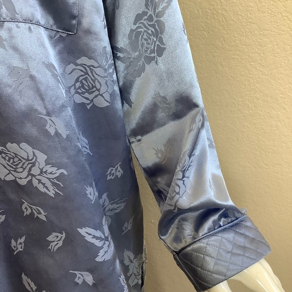 Claire's Rosie Silky Blue Floral Pajama Set - Picture 8 of 10